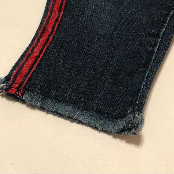 Jack Denim By Janie and Jack Side Stripe Crop Jeans Raw Hem Adjustable Waist - Picture 7 of 14